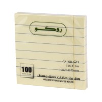 ورق ملاحظات لاصق مسطر ٧٥ ملم روكو 6314RLYLW